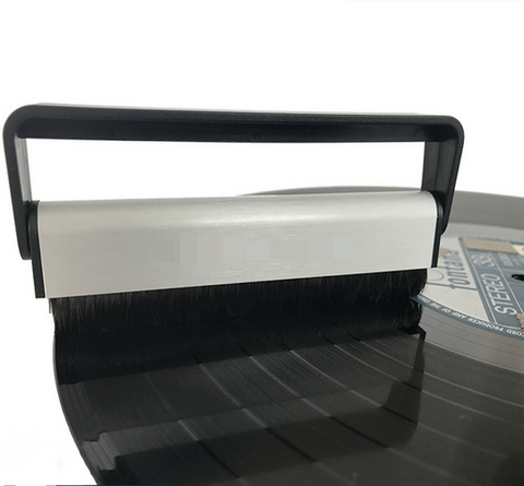 Silver Anti-Static Carbon Fibre Vinyl Record Cleaning Brush